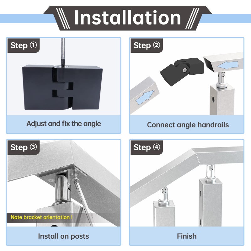 ملحقات درابزين مسطح من موزاتا HT10 HL10 HT14 - عبوة من قطعتين، موصل محوري رأسي، تركيبات درابزين من مادة POM عالية القوة، HA23 BNP - Image 5